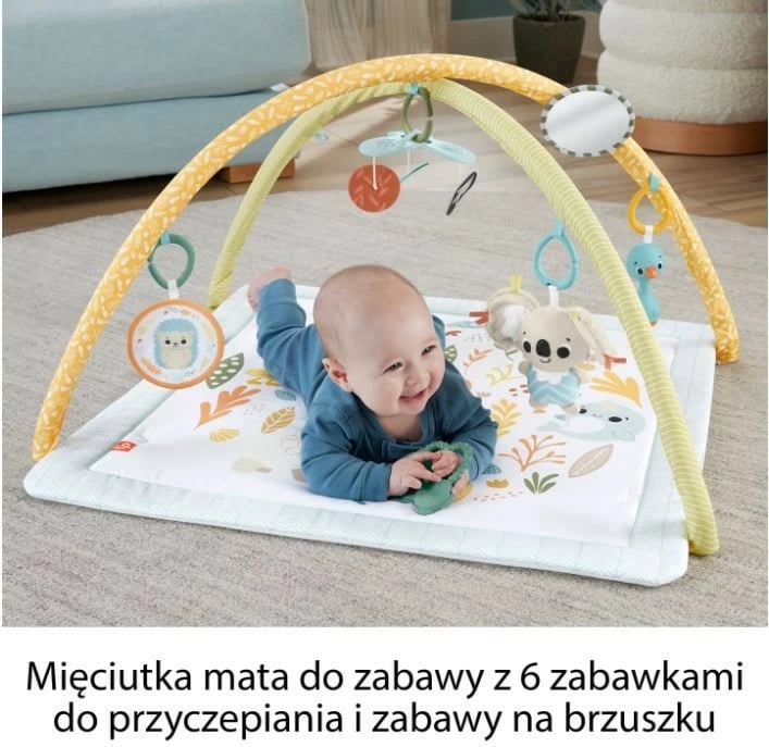 Tapet sensorik për foshnje Fisher Price HRB15, shumëngjyrësh, me 6 lodra Tapet sensorik për foshnje Fisher Price HRB15, shumëngjyrësh, me 6 lodra