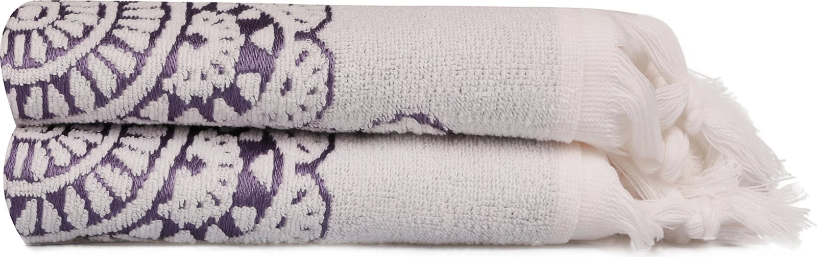 Set peshqirësh duarsh (2 copë), Mijölnir, Marcello, ngjyrë e purpurt dhe ecru