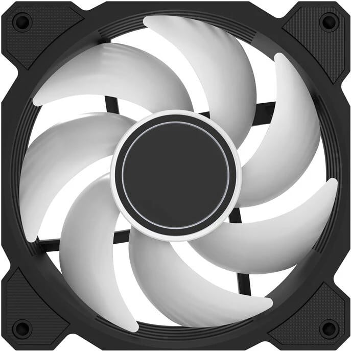 Ventilator ftohës PWM A-RGB, Darkflash DR08, 120 mm, 800–1600 RPM, 59.1 CFM, 30 dBA, i zi, set 3x