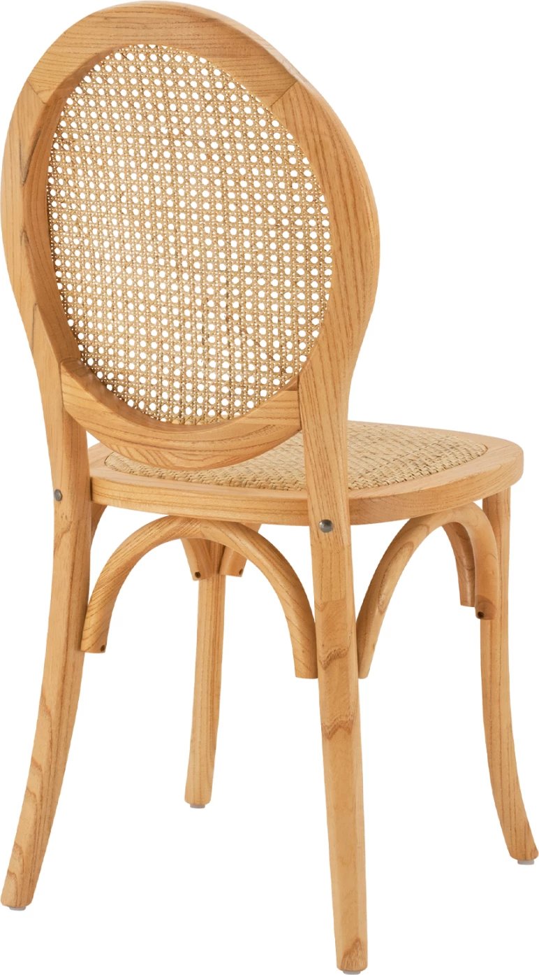 Karrige druri me shpinë ovale dhe ratan, ngjyrë natyrale, FH8745.01, 45x50x97