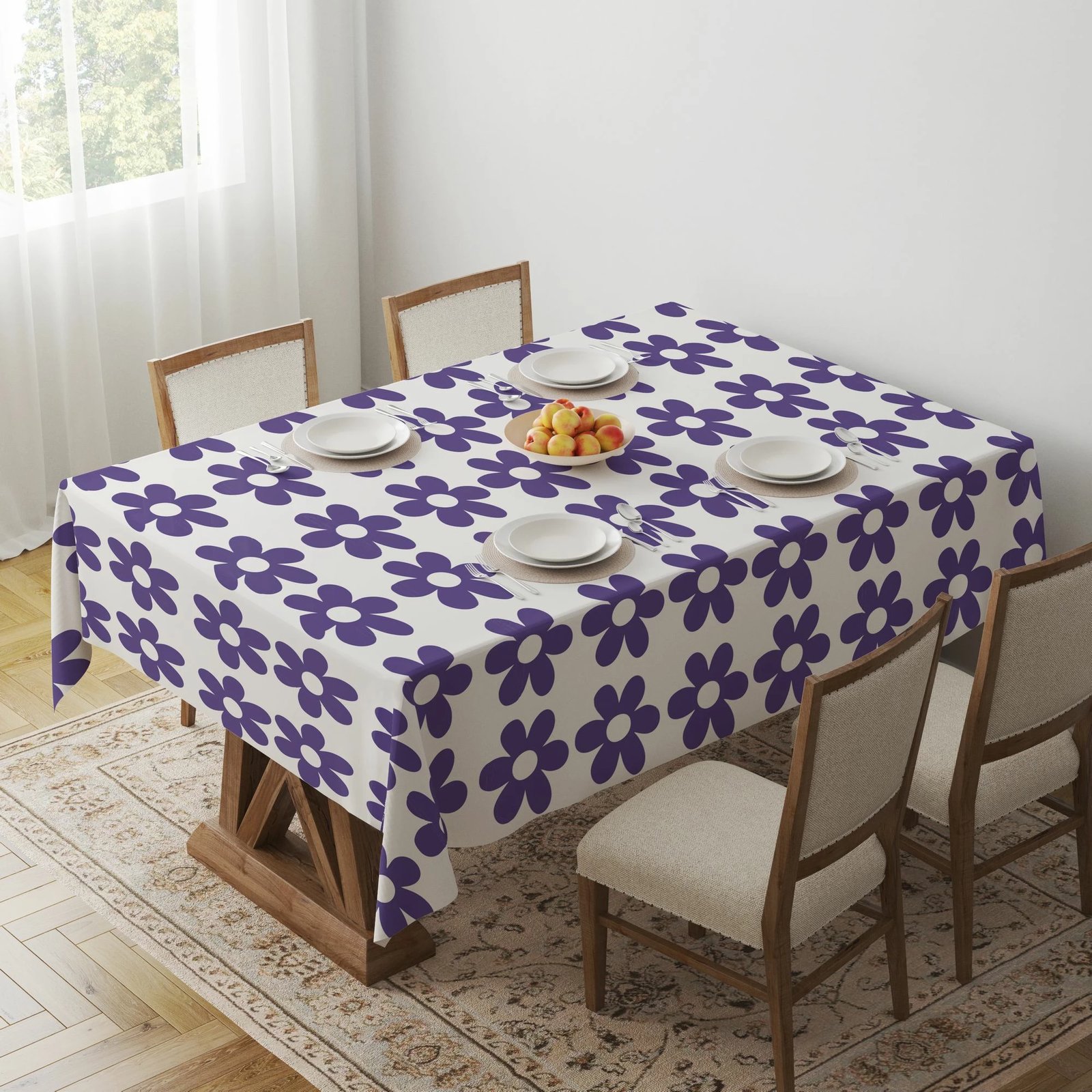 Mbulesë tavoline Hermia, Gravellamc5, shumëngjyrëshe, 140x140 cm