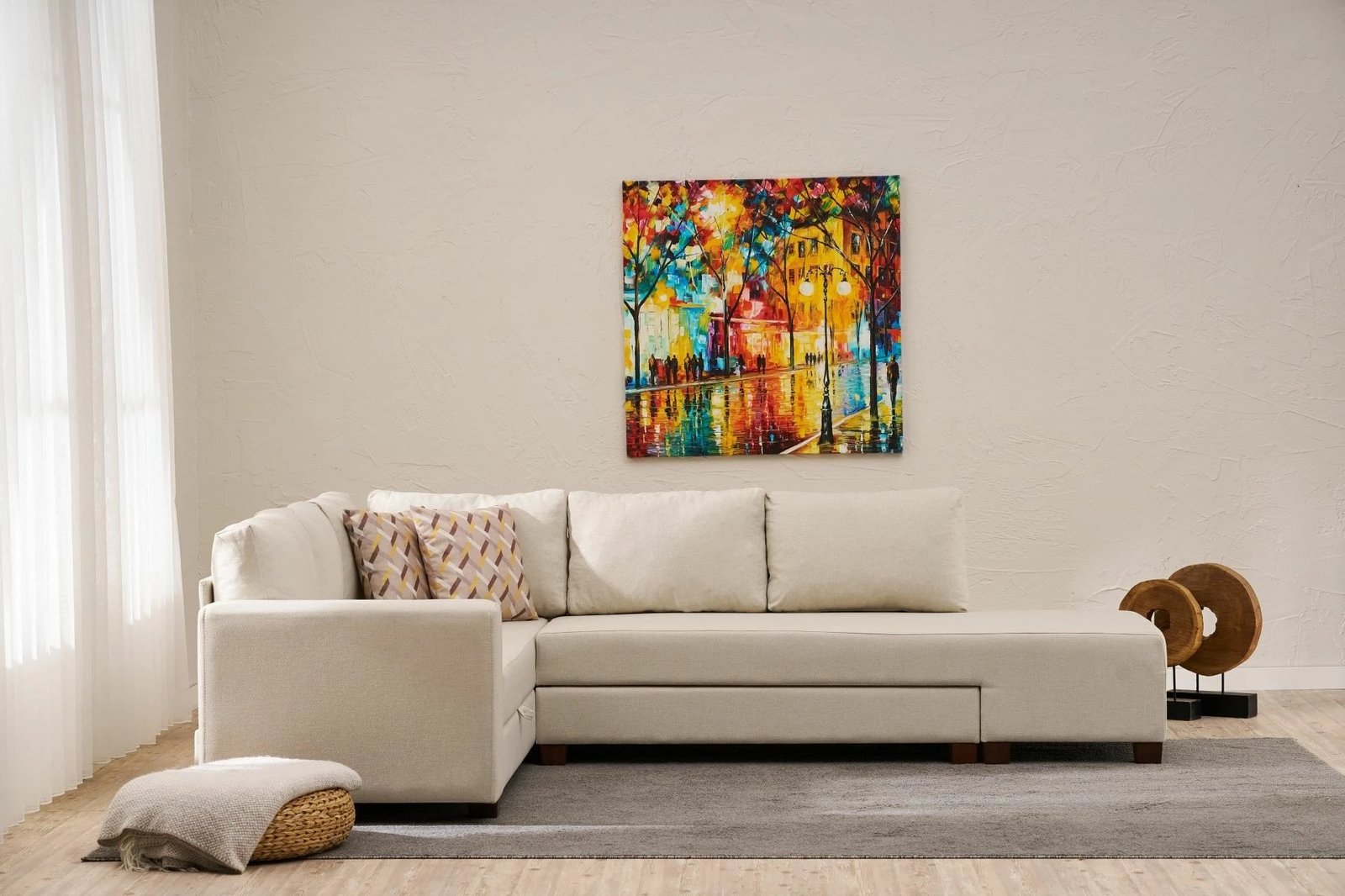 Kënd-sofë krevate Atelier del Sofa, Aly Arzilla, kënd i djathtë, ngjyrë krem