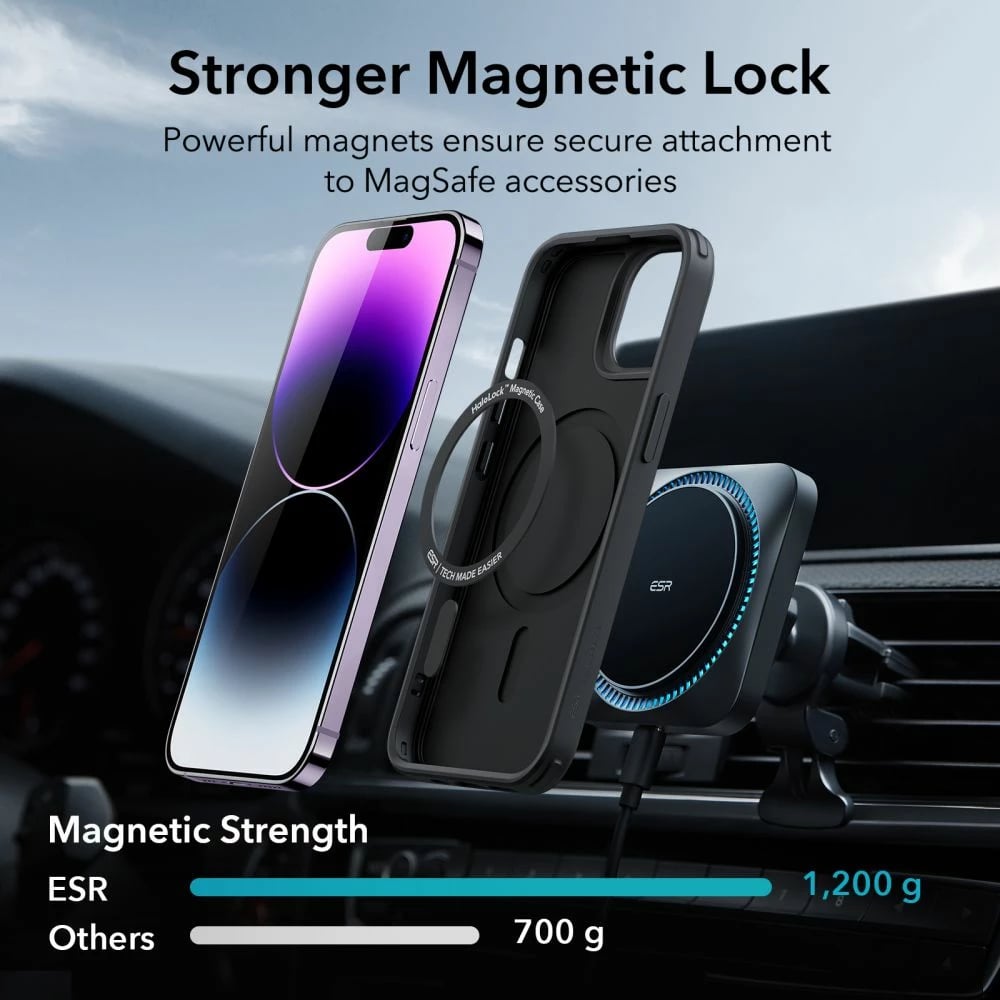 Mbështjellës ESR Classic Hybrid HaloLock për iPhone 14 Pro Max, MagSafe, i zi
