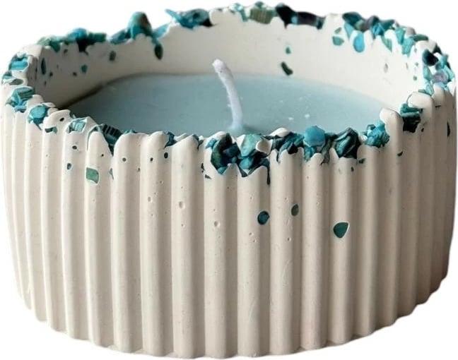 Qiri dekorativ Glamour, Evila Originals, blu dhe bardhë, 8x5x8cm