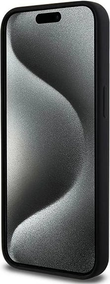 Mbështjellës DKNY Liquid Silicone me logo të bardhë, MagSafe, për iPhone 14 Pro Max, i zi