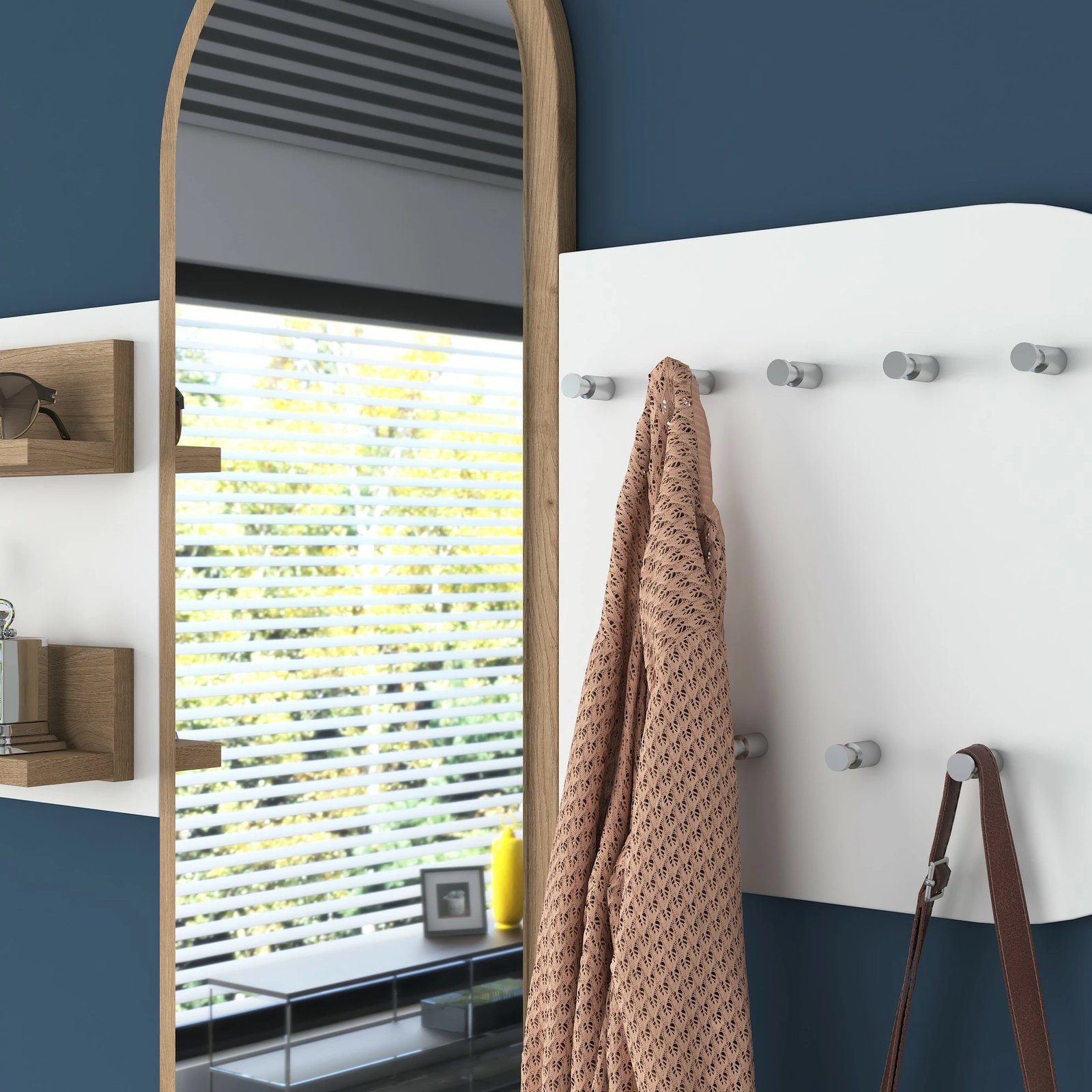 Stendë për korridor Hanah Home, P3 - 2445, e bardhë dhe arre