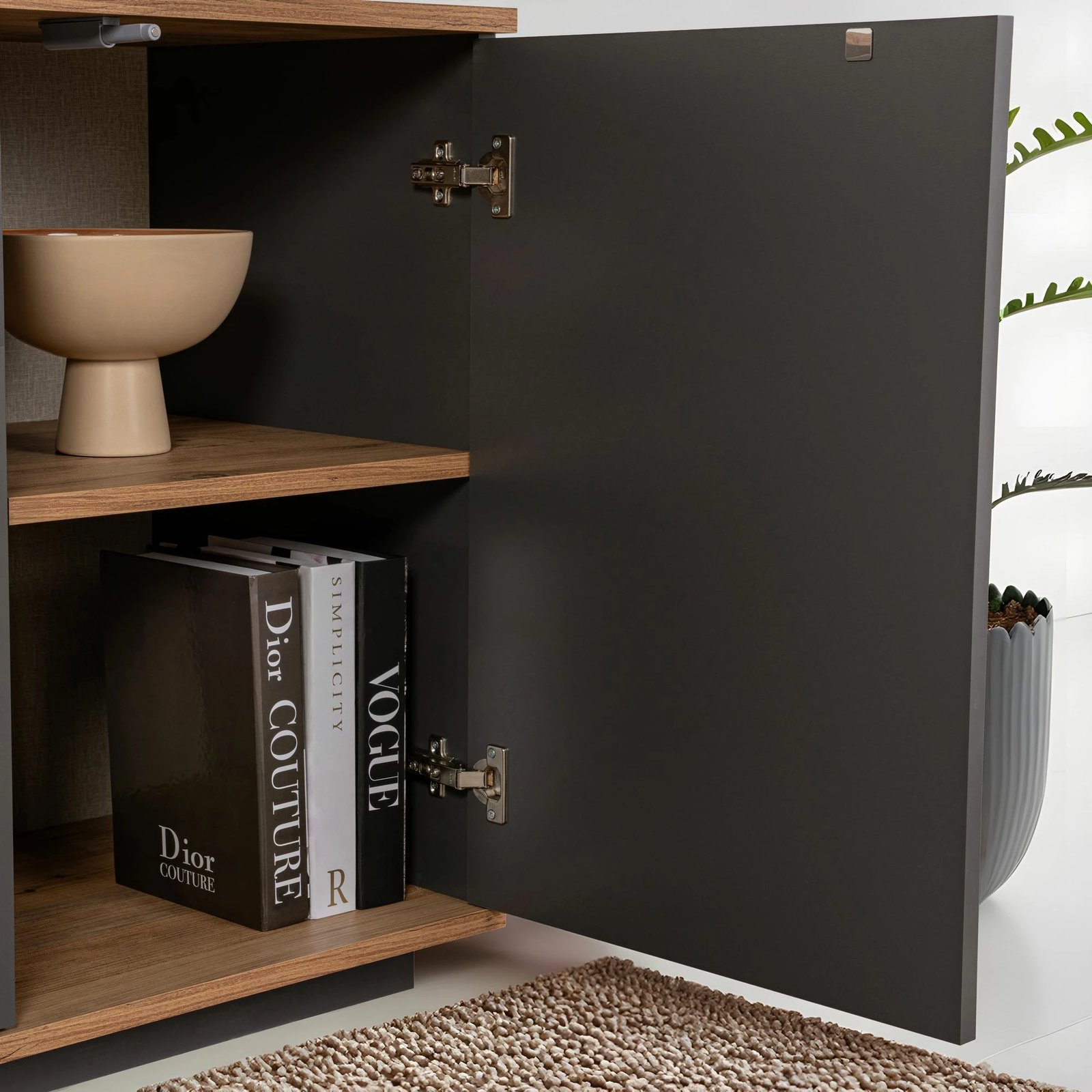 Konsol Skye Decor, ngjyrë antracit dhe Atlantic Pine