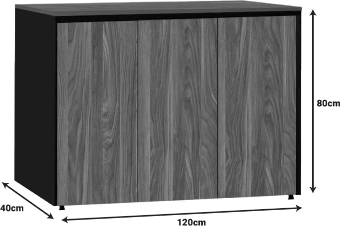 Komodina të ulëta për zyre Oscar, ngjyrë arrë-antracit, 200x40x80cm