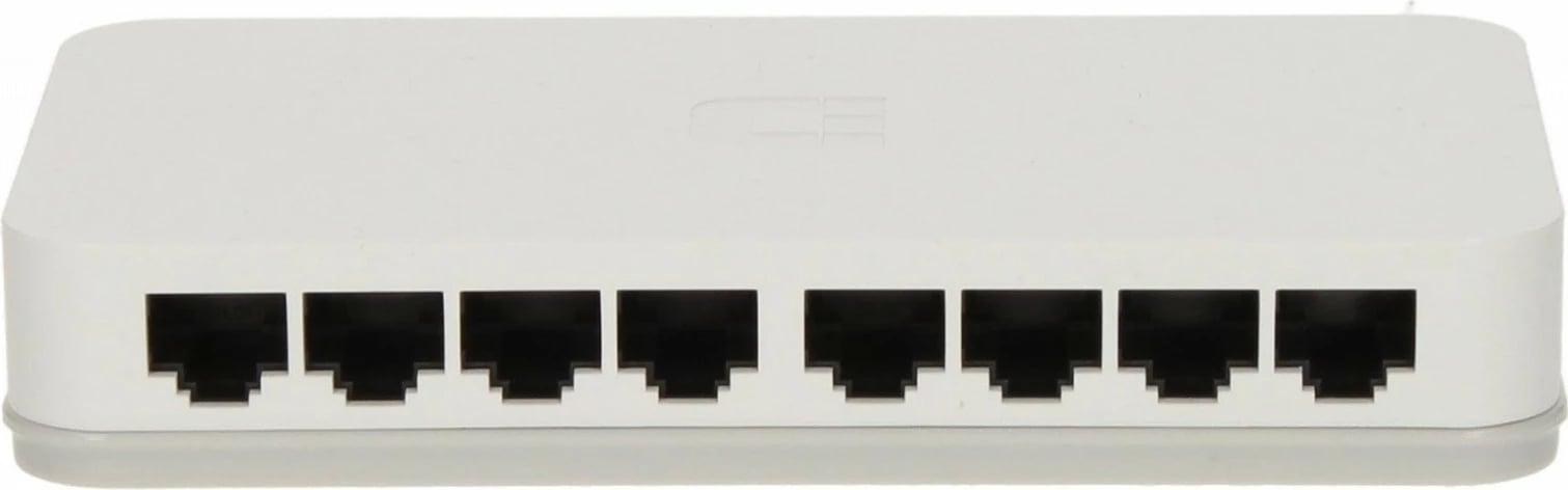 Switch D-Link GO-SW-8E/E 8 porta 10/100 Fast Ethernet i pa-menaxhuar desktop pa ventilator, i bardhë