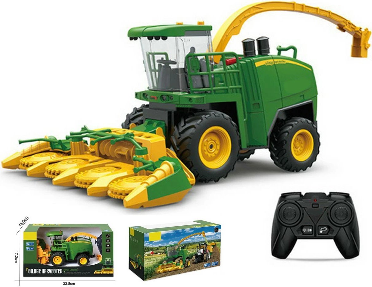 Kombajnë me telekomandë, Madej, 007382, shkallë 1:24, 2.4 GHz, pa bateri në paketim, jeshile/verdhe/zezë