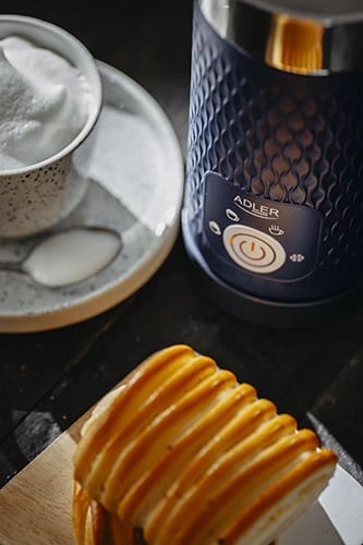 Shkumues qumështi elektrik, Adler, AD 4494, 500W, 300 ml ngrohje / 130 ml shkumë, 4 funksione, blu e errët