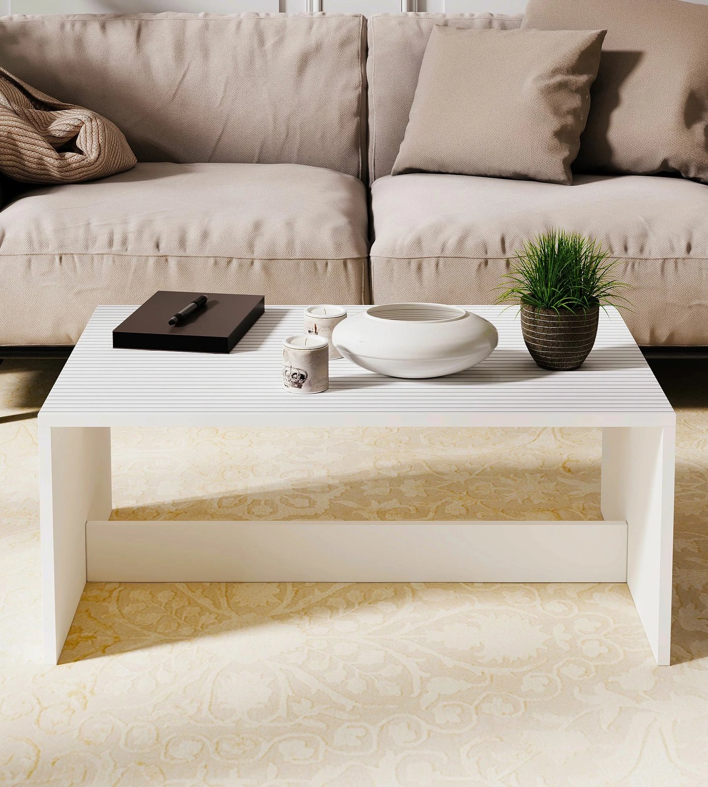 Tavolinë kafeje Skye Decor, Lenna, e bardhë