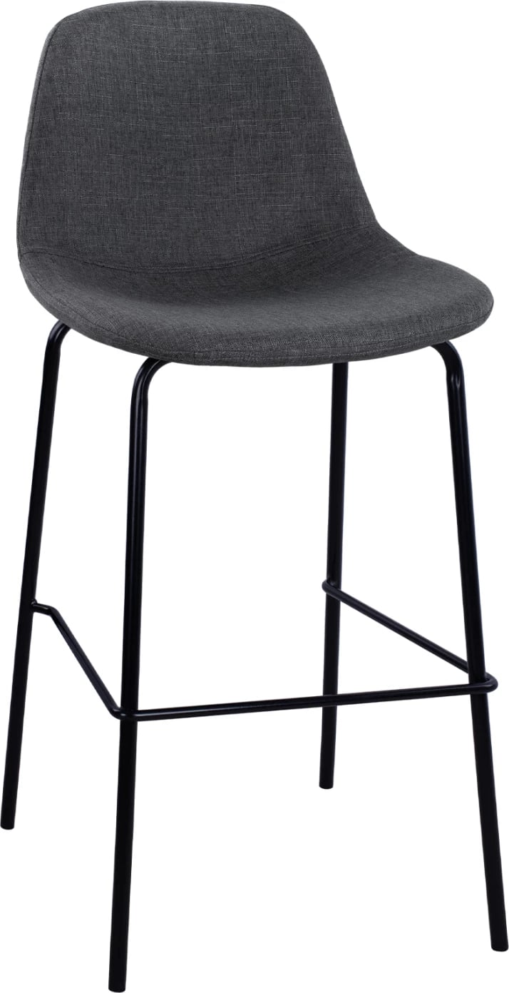 Karrige për bar FH9298.10, pëlhurë gri, këmbë metali, 47x51x96, set prej 4 copë