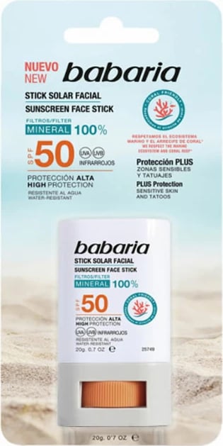 Stick solar për fytyrë Babaria SPF50, 20g