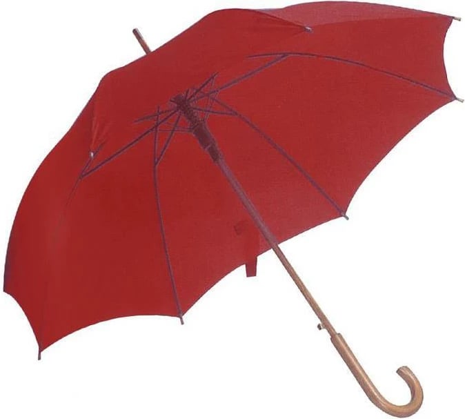 Çadër automatike MACMA me dorezë druri, Ø105cm, e kuqe