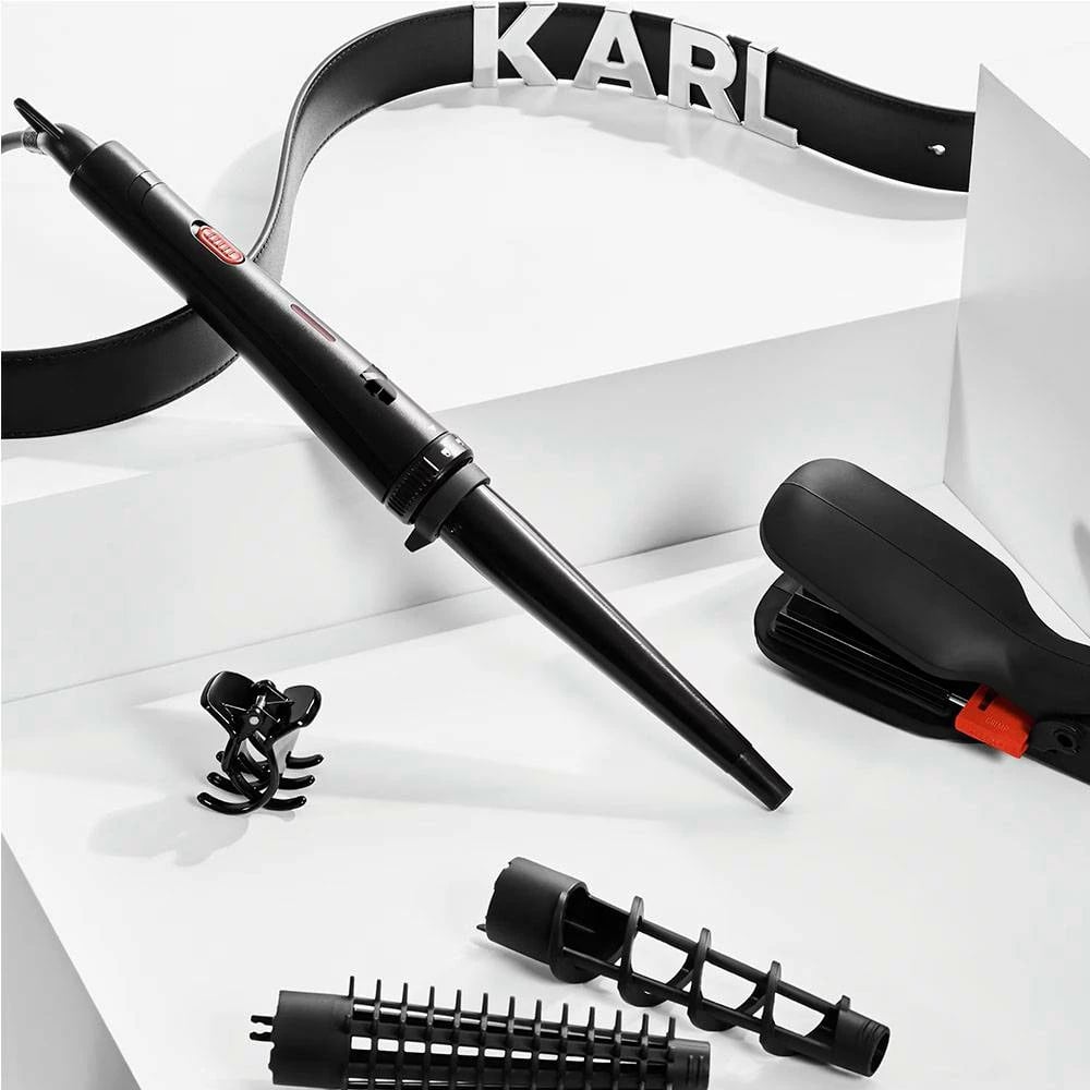 Multistyler flokësh Rowenta x Karl Lagerfeld CF422LF0 Infinite Looks, 9-në-1, veshje qeramike, e zezë