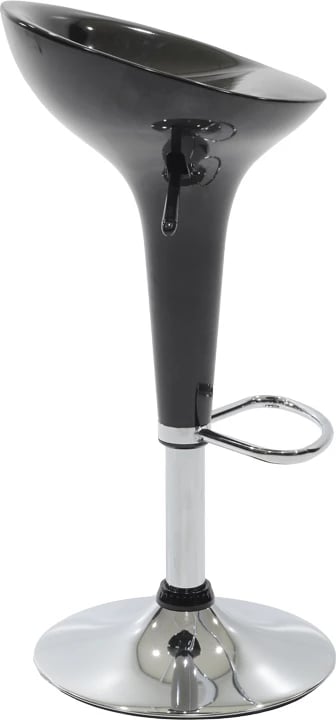 Karrige për bar Felice, e rregullueshme në lartësi, ngjyrë zezë-krom, 40x43x84cm