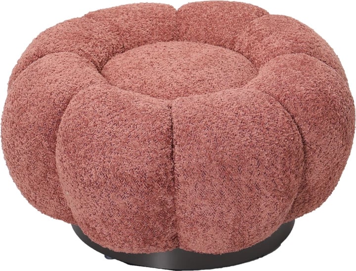 Stool Nester, stof boucle, ngjyrë mollë e kalbur, D60x31cm