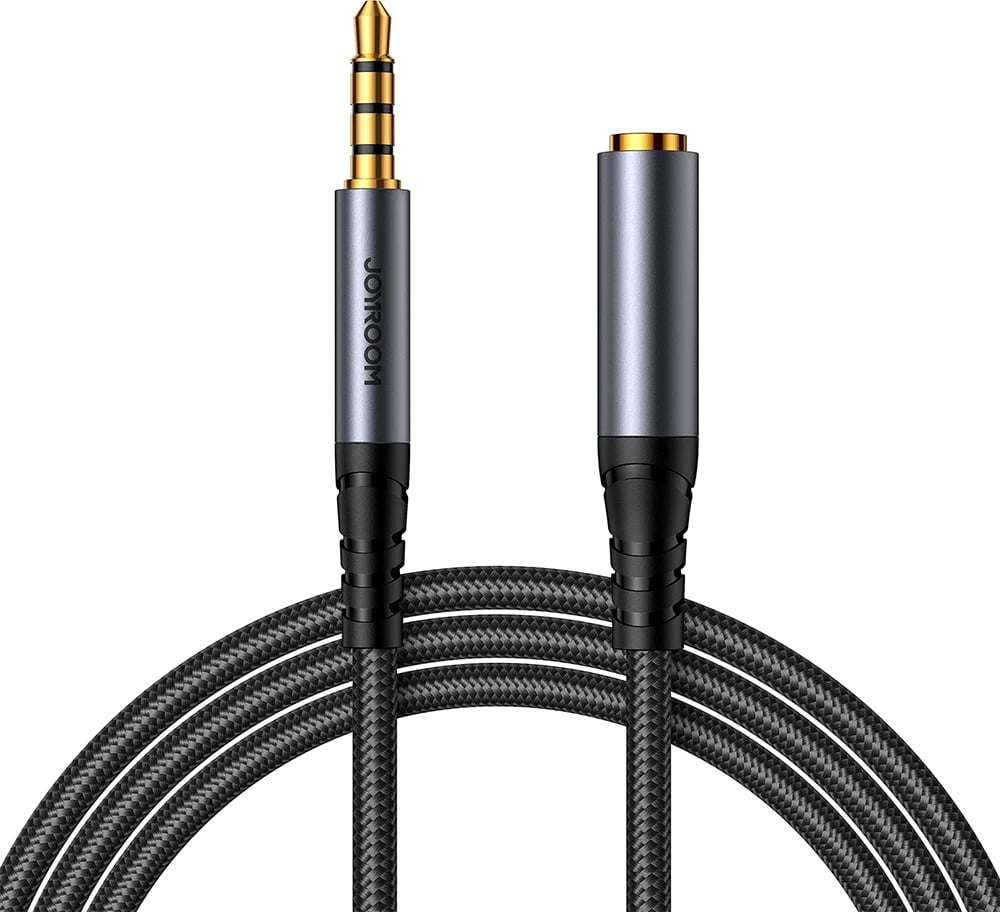Kabllo audio AUX Joyroom SY-A09, 1.2m, mini jack 3.5mm mashkull-femër, e zezë
