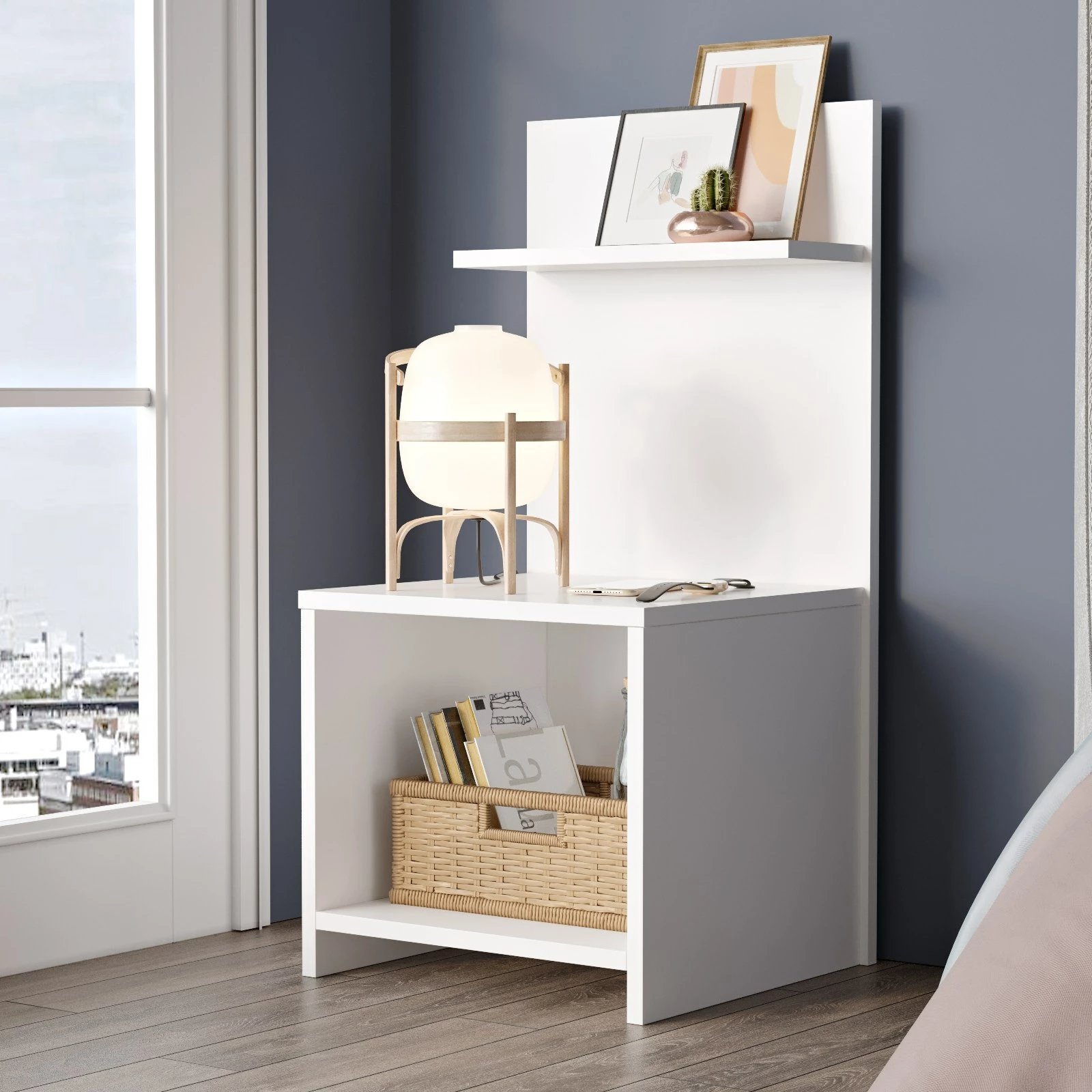 Komodinë Skye Decor, e bardhë, Ps1-W