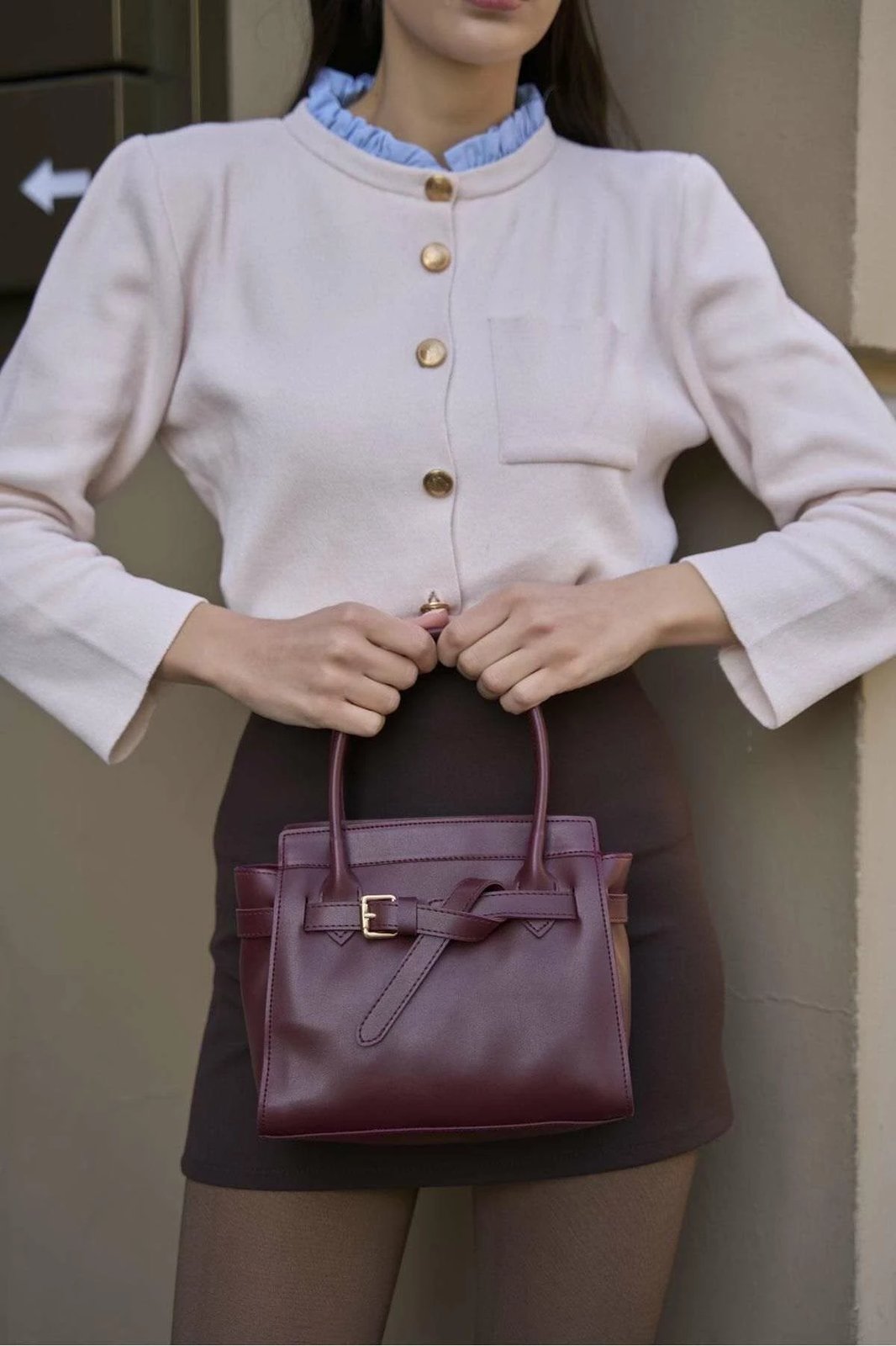 Çantë dore Zoozie Bags, MK1020225SV10-001, ngjyrë e kuqe e errët