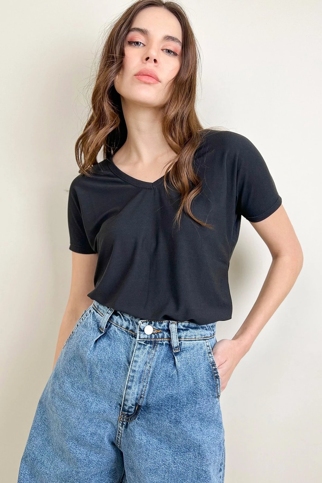 Bluzë e zezë për gra, Jumeon, Dfl230091