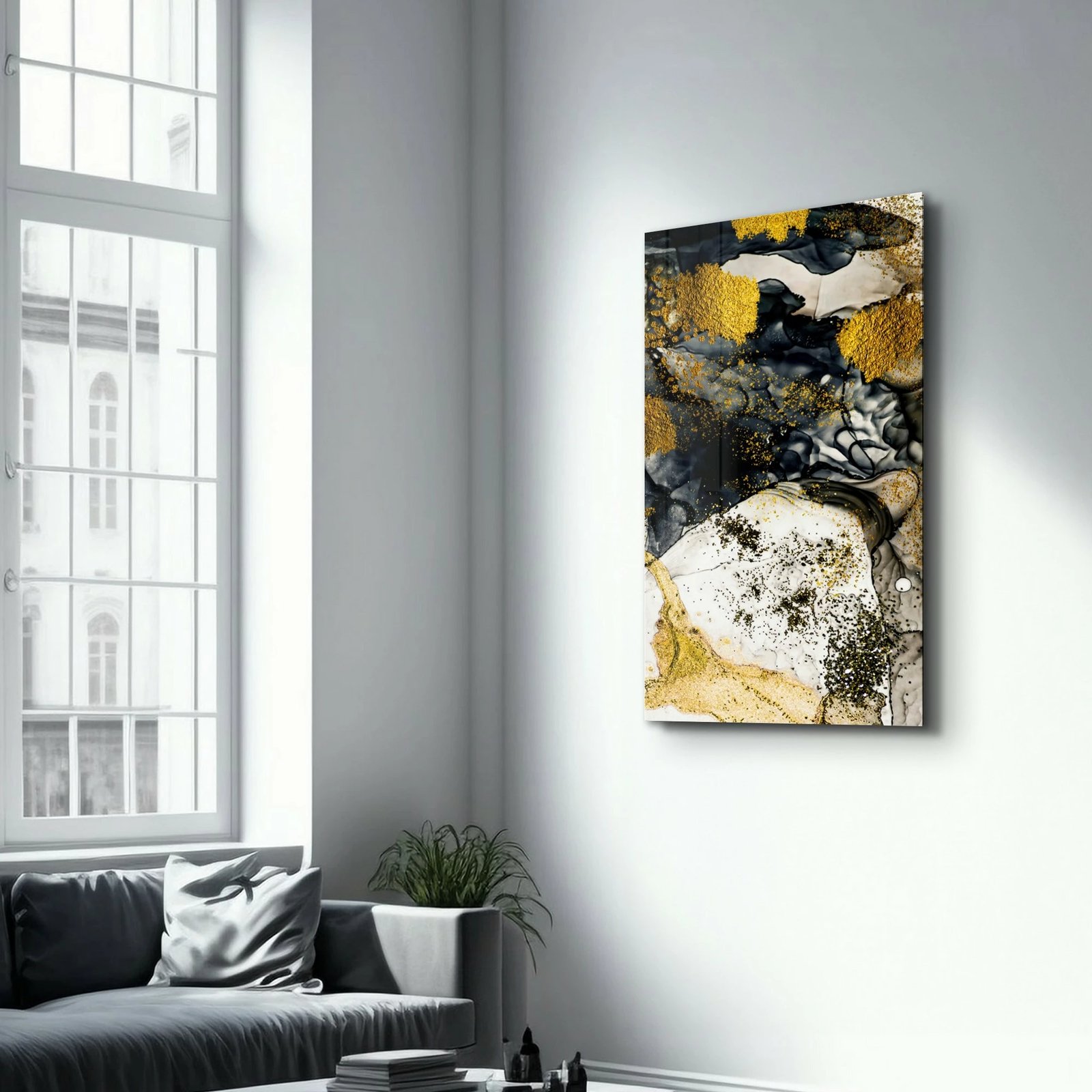 Pikturë dekorative prej xhami të temperuar, shumëngjyrëshe, OGLS-9035, 46x72cm