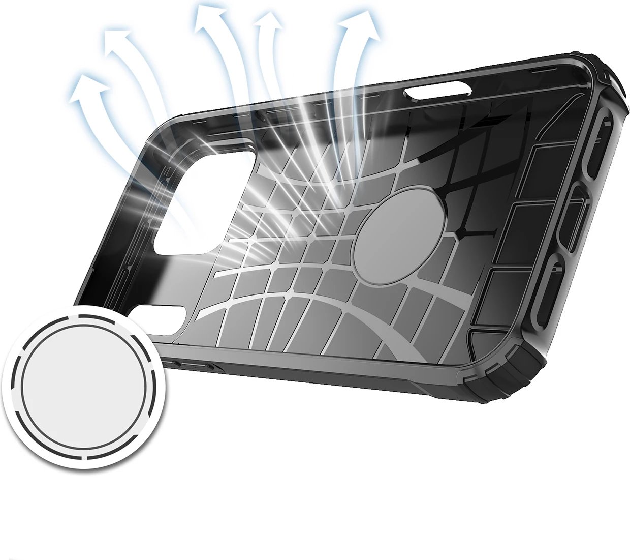 Mbështjellës Hurtel Hybrid Armor për iPhone 17 Pro, i zi