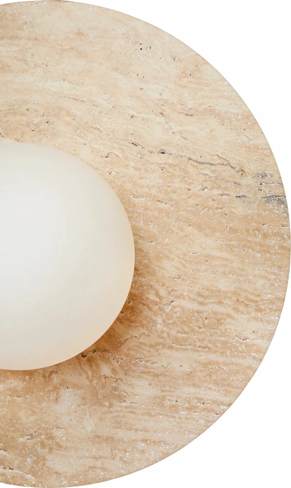 Llambë muri Opviq, Tor-Nun, trup travertini, kapak qelqi, bezhë dhe e bardhë