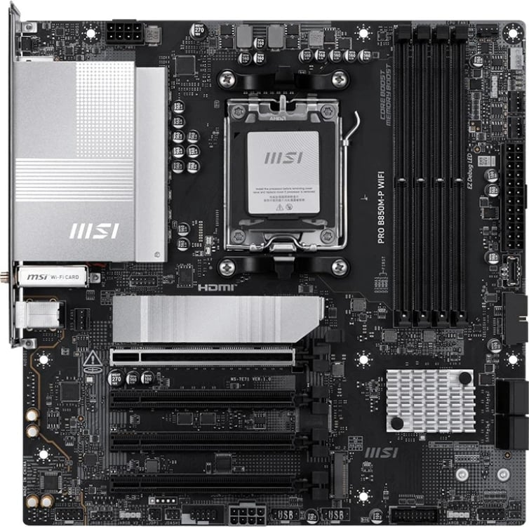Pllakë amë MSI PRO B850M-P WIFI, Socket AM5, micro ATX, e zezë