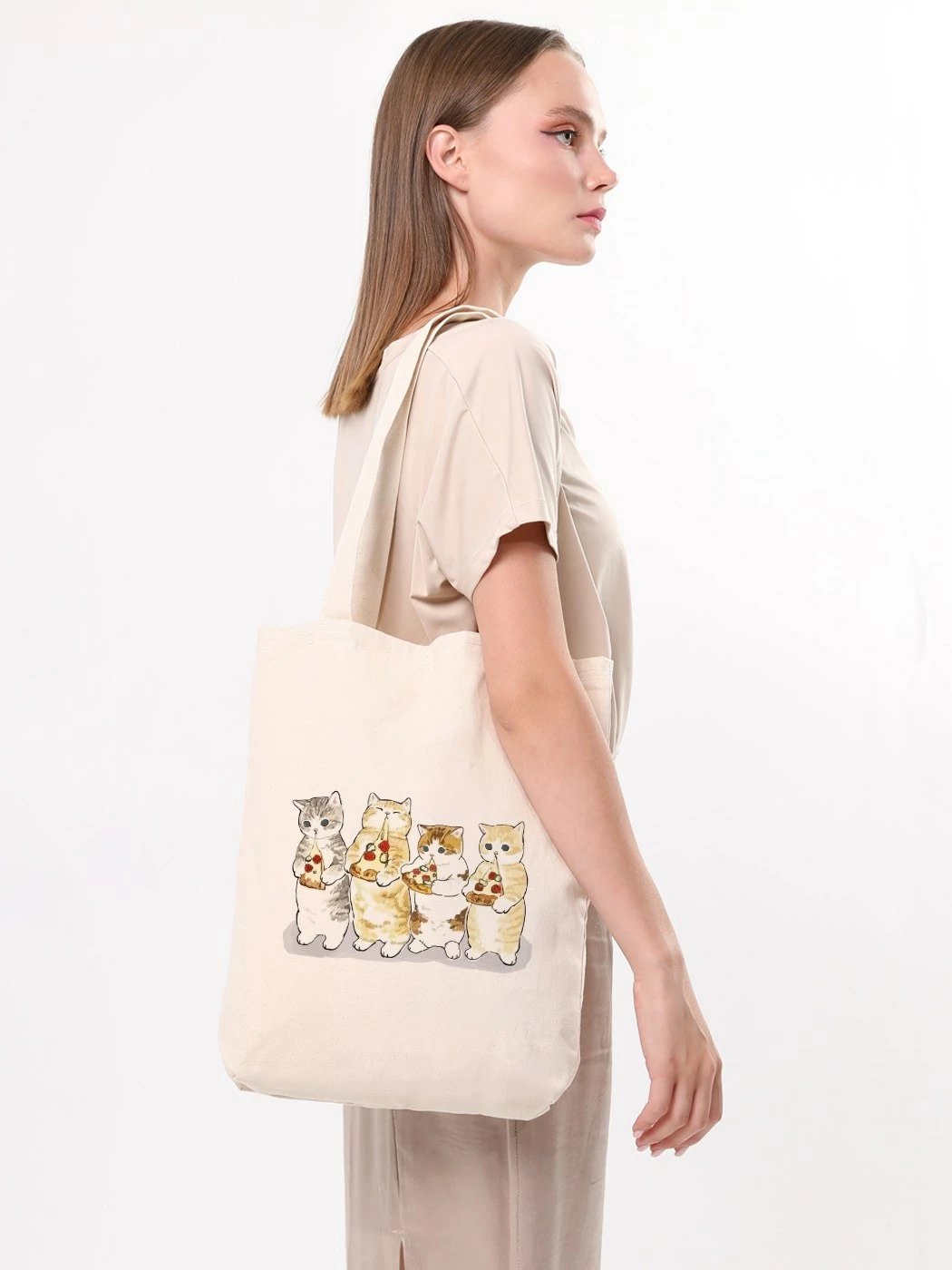 Torbë tote Zoozie Bags, krem, 1610