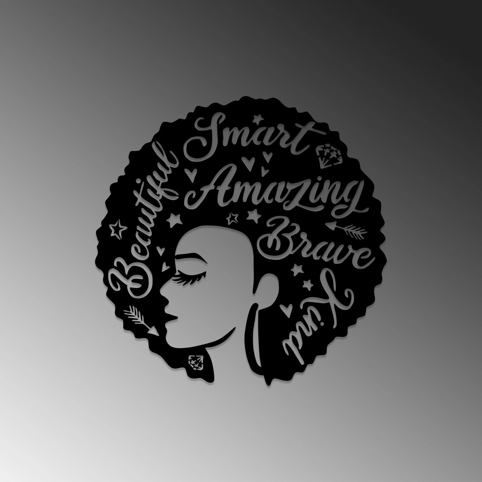 Aksesor dekorativ metalik për mur, Wallity, grua 1