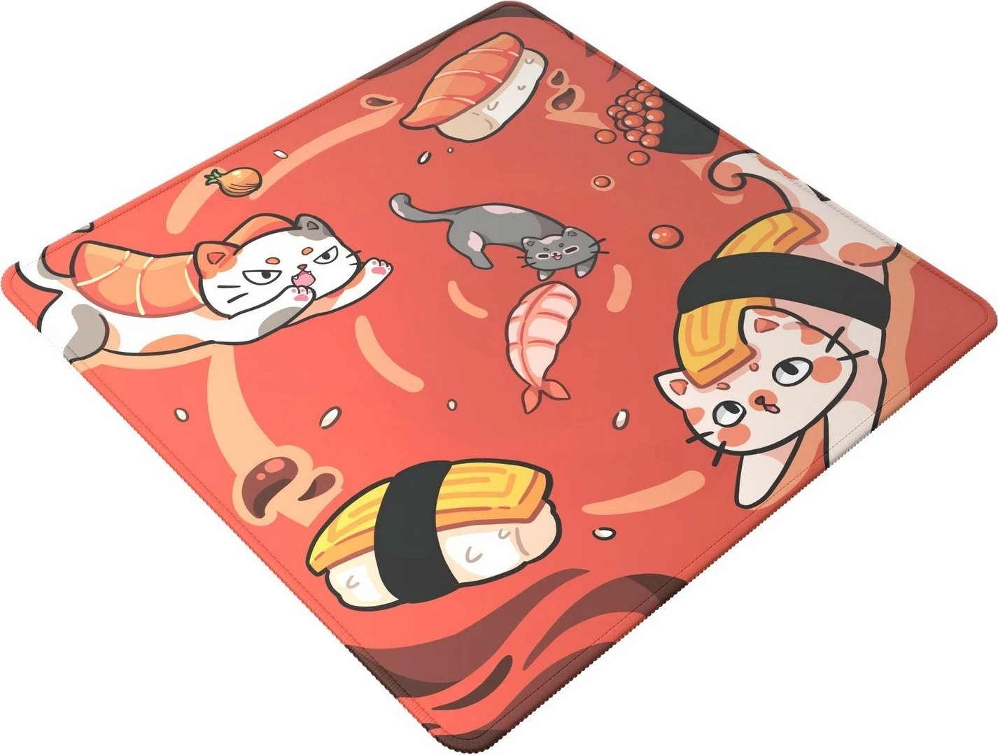 Mauspad Dark Project Sushi Cats Pro L, tekstil, e kuqe