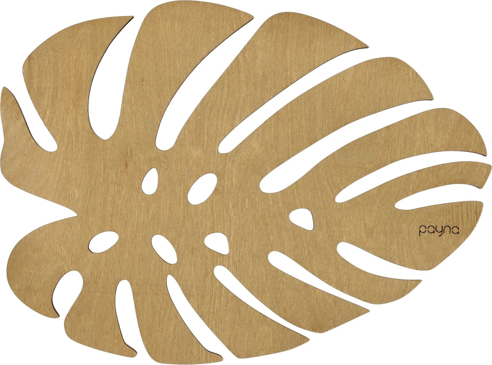 Set nënshtruesish tavoline prej druri, Monstera, ngjyrë mjaltë, 4 copë