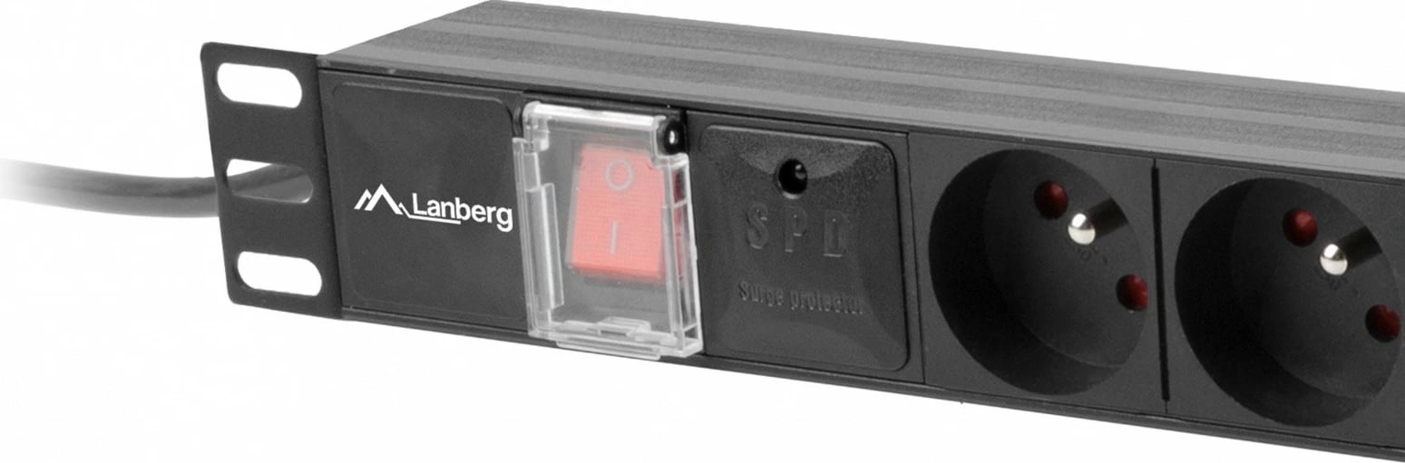 Listë rryme për rack Lanberg PDU-07E-0200-IEC-BK, 1U, 7x230V, 2m, e zezë