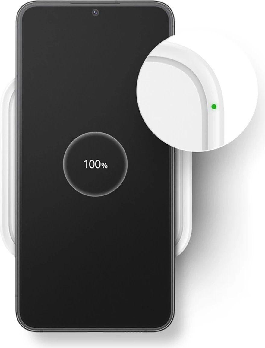 Mbushës wireless Samsung EP-P2400TWEGEU, 15W, me LED, USB-C, i bardhë, me mbushës rryme