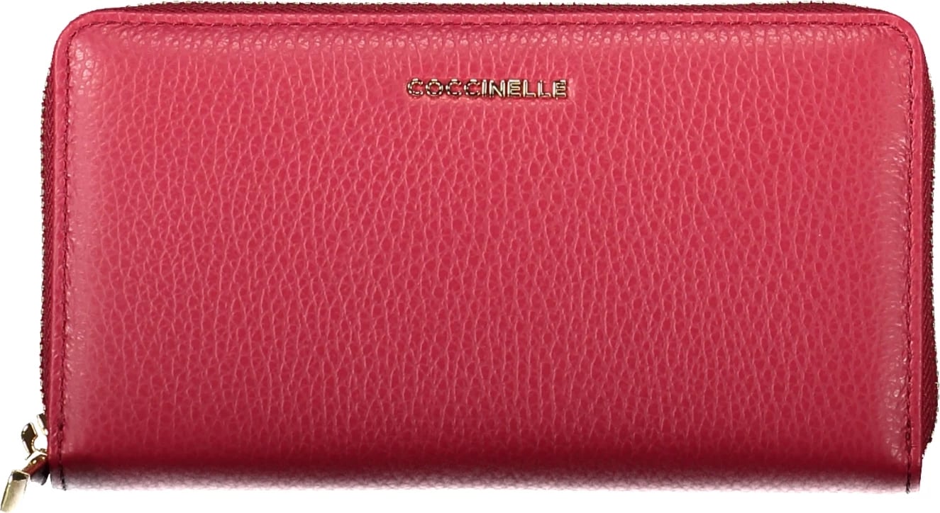 Portofol femra COCCINELLE Metallic Soft, kuqe