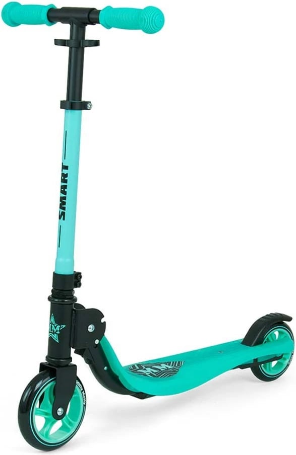 trotinet Milly Mally Smart, rrota PU 145/120 mm, ngarkesa max 100 kg, lartësi 63.5–82.5 cm, palosje e shpejtë, mint