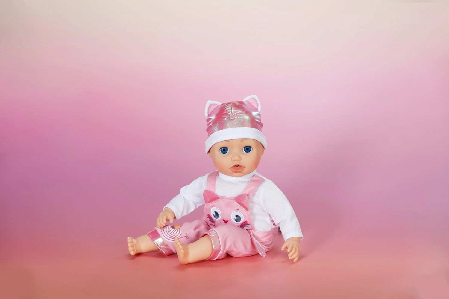 Veshje kukulle, Baby Born, Kitten Onesie 839430-116725, 43 cm, rozë/bardhë, set me kapelë