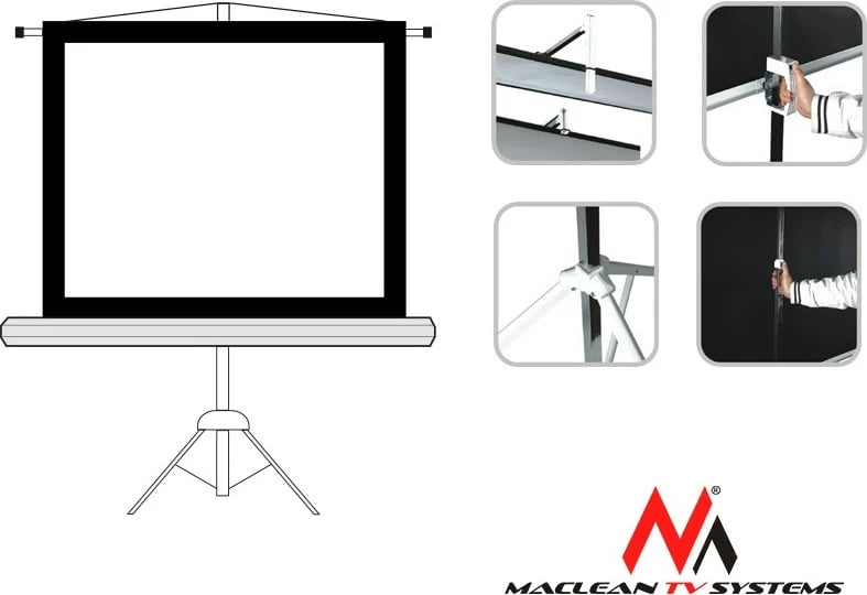 Ekran projekcioni Maclean MC-680 me tripod, 200x200 cm