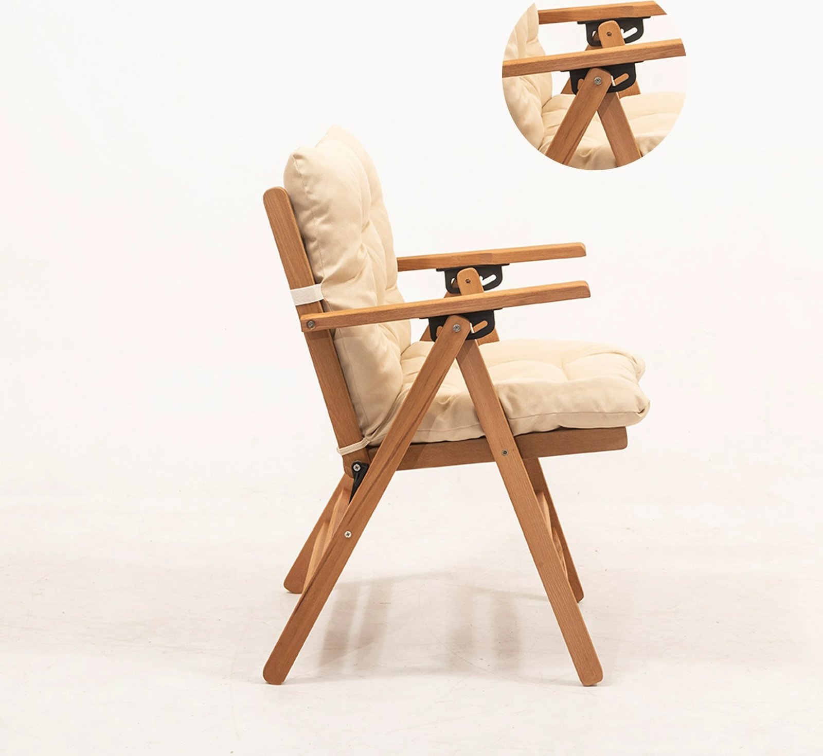 Karrige kopshti Hanah Home, My027, dru ahu, natyrale/krem