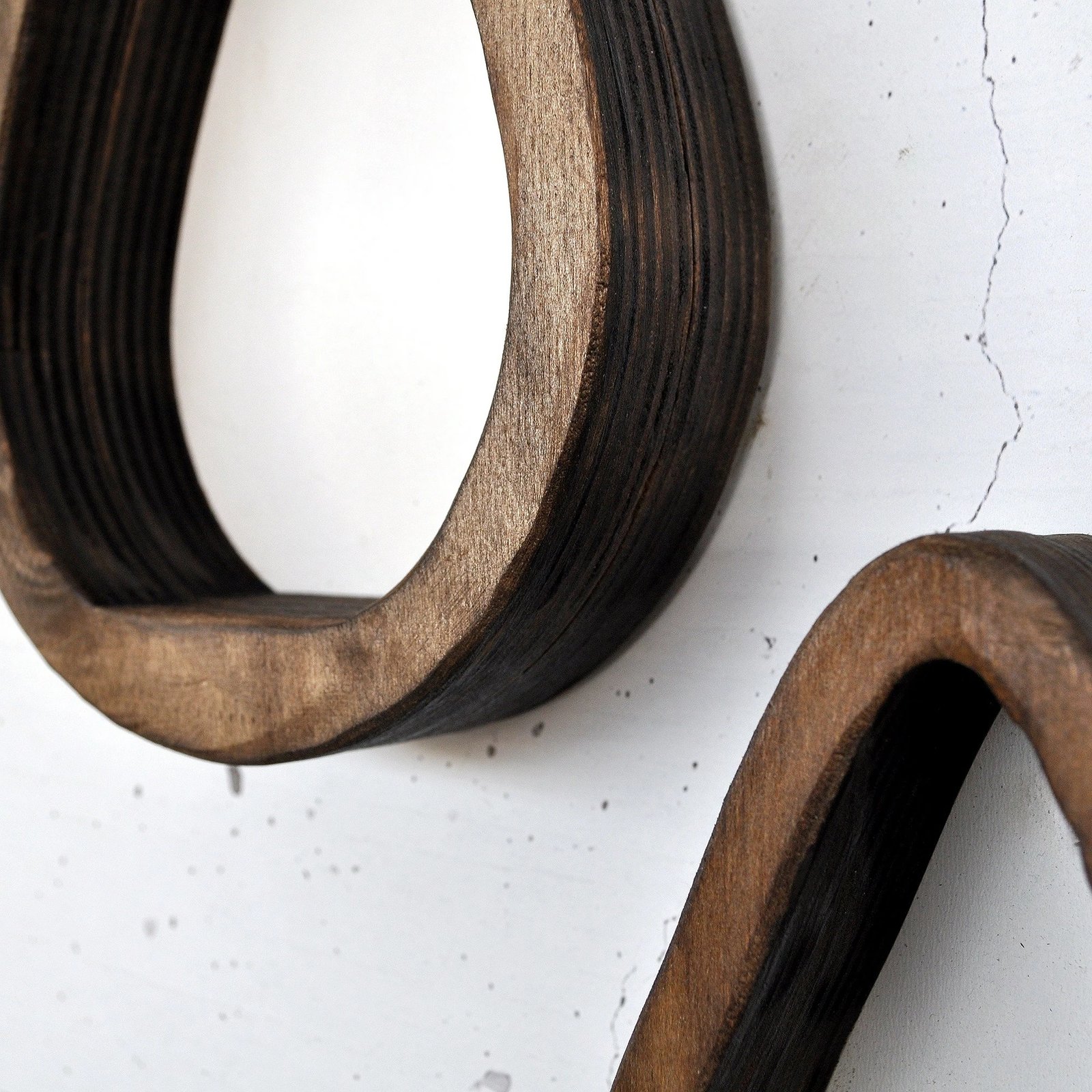 Raft dekorativ prej druri për mur, Hanah Home, Raf292 (set me 2 copë)