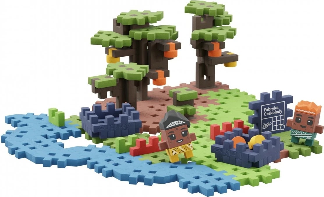 Set lodrash ndërtimi Marioinex Mini Waffle Plantacion Kakaoje, 100 elemente, shumëngjyrëshe