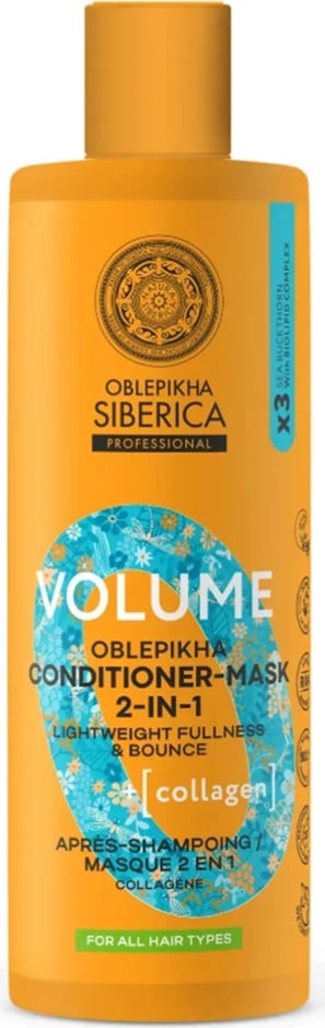 Kondicioner dhe maskë për flokë Natura Siberica Oblepikha Volume për femra 400ml
