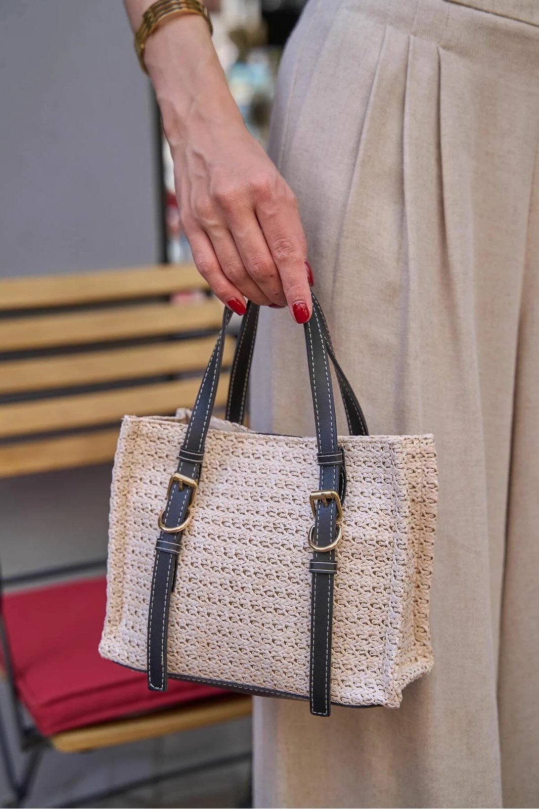 Çantë dore Zoozie Bags, MK1020225SV10-020, krem e zezë