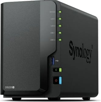 NAS Synology DS225+, Intel Celeron J4125, 2 GB RAM DDR4, Desktop, Zi