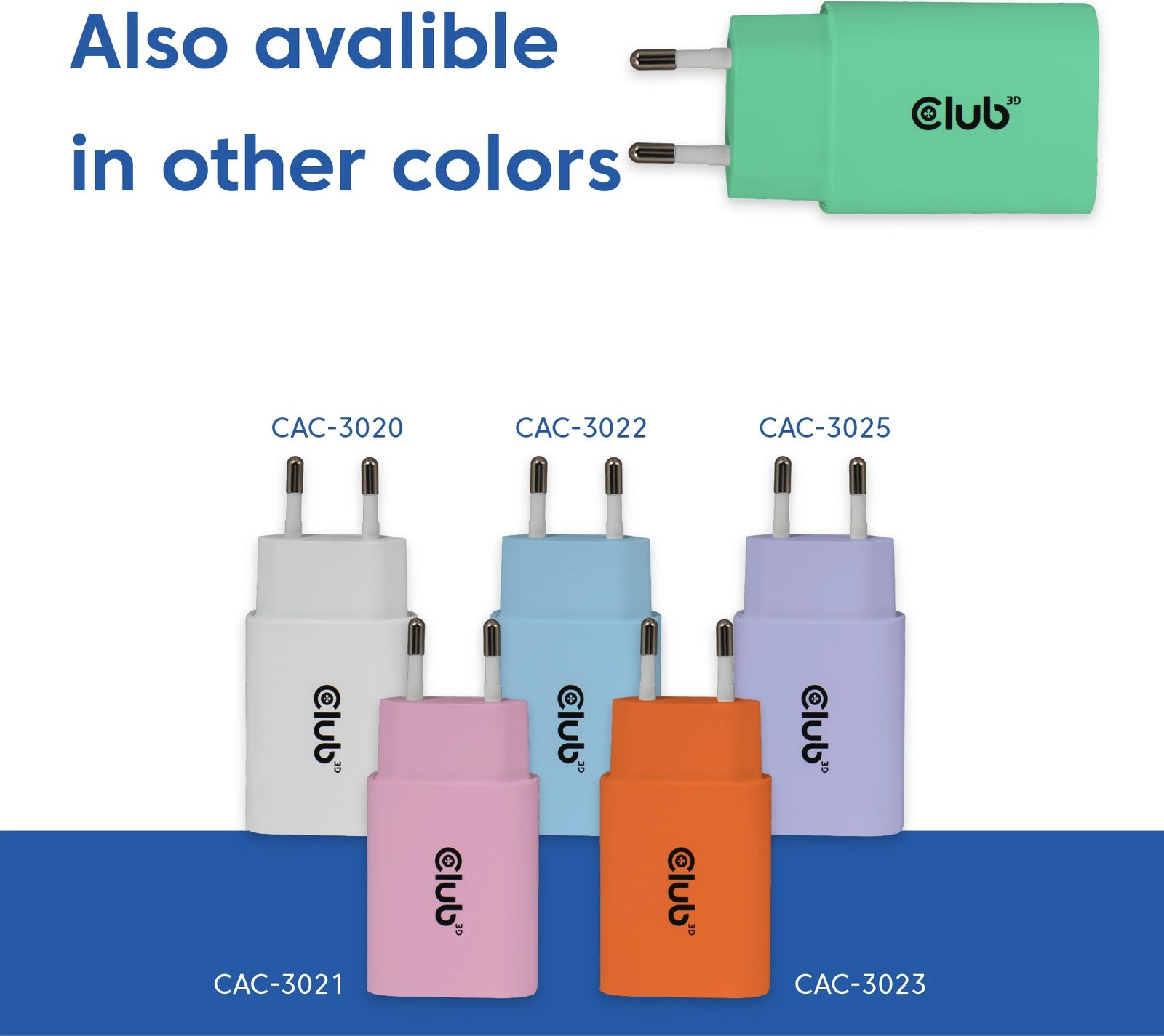 Karikues USB-C Club3D CAC-3024 30W 2 copë gjelbër Karikues USB-C Club3D CAC-3024 30W 2 copë gjelbër