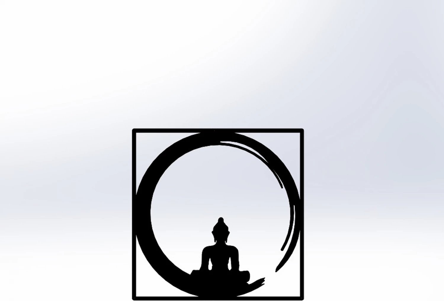 Dekor muri metalik, figurë Buda, 50x50 cm, FH7210