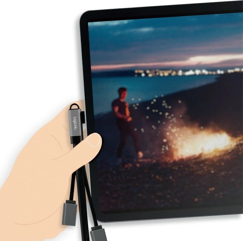 Hub USB LogiLink UA0361, 3x USB-A, USB-C, 0.15m, zi/gri