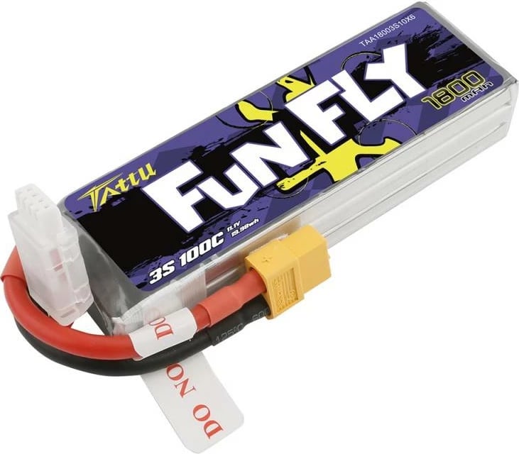 Bateri LiPo Tattu Funfly 1800mAh 11.1V 100C 3S1P me XT60